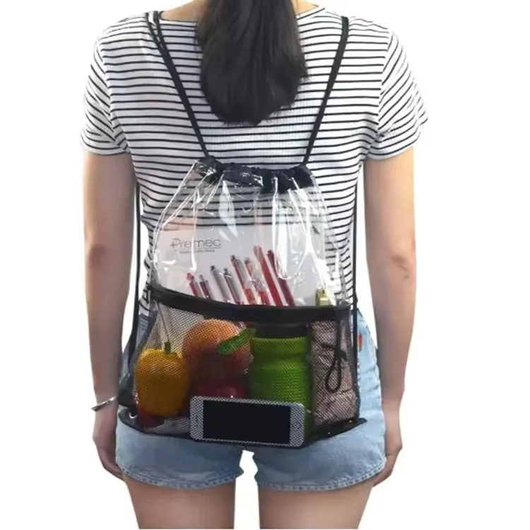Clear Vinyl Drawstring Backpack Bag 4