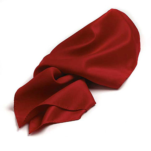 Red Polyester Satin Scarf - 30"x30" 2