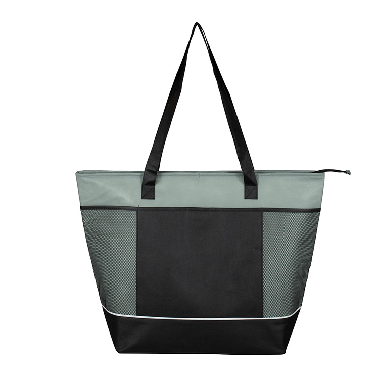 22"W x 16"H x 7 ½"Gusset - "FROST LINE" Super-Sized Insulated Zipper Cooler Tote 35