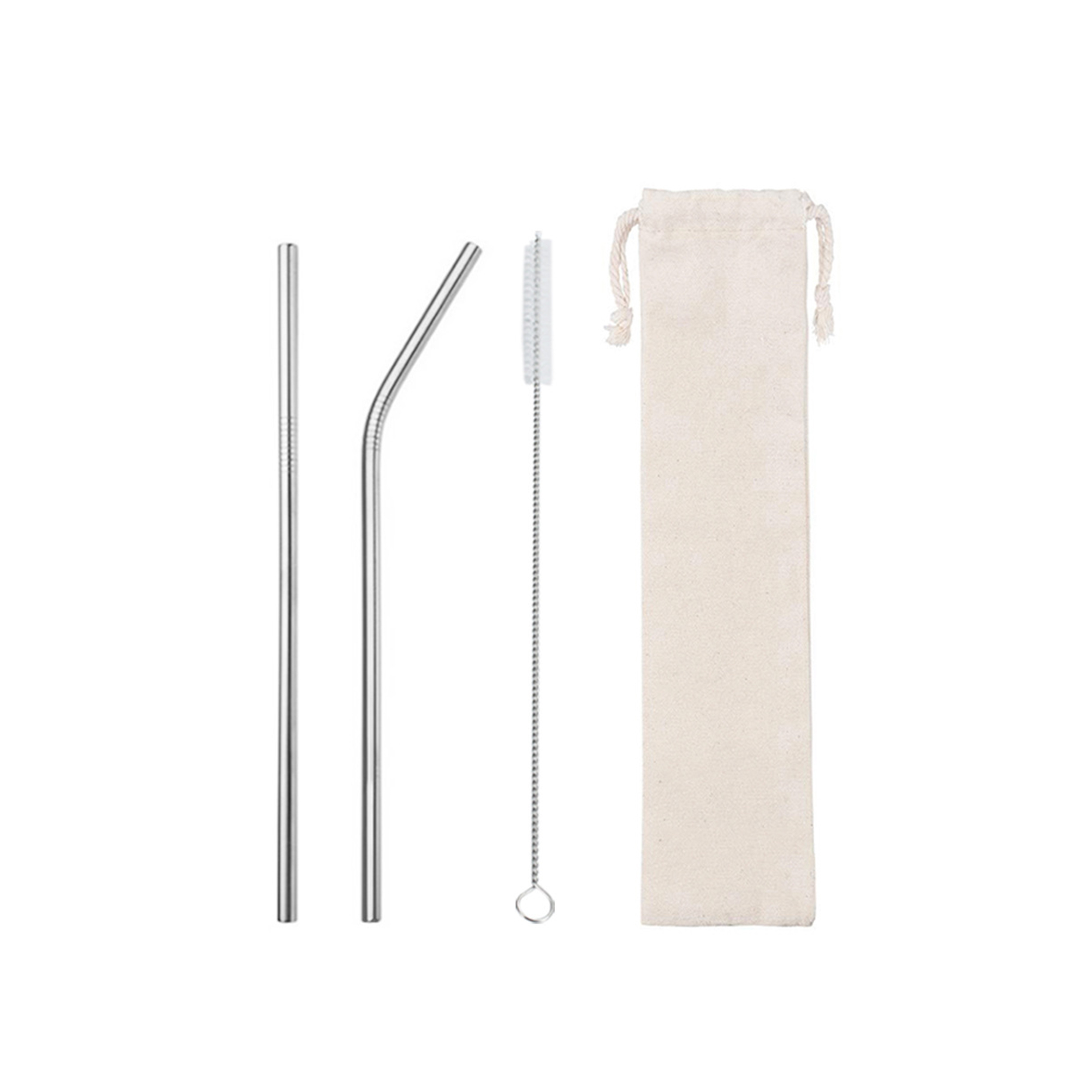 Three In One Reusable Stainless Steel Straw Set 3