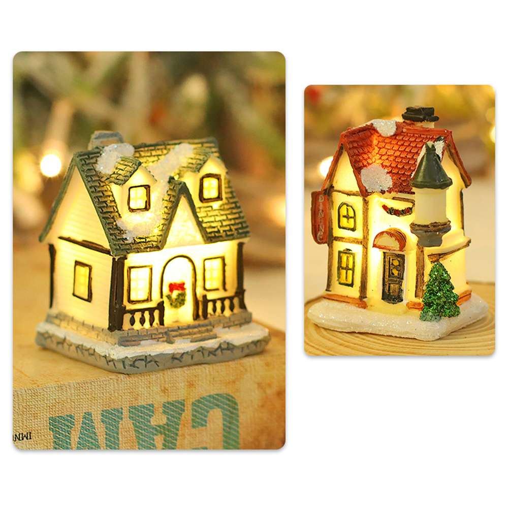 Christmas Resin LED Snowhouse 7