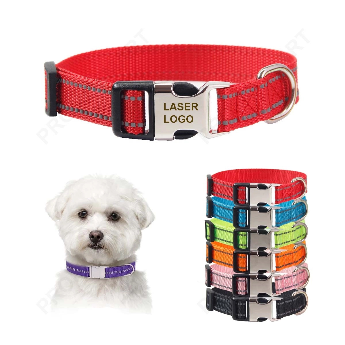 Reflective Dog Collar With Metal Buckle 1
