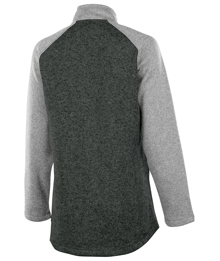 Women's Quarter Zip Color Blocked Heathered Fleece