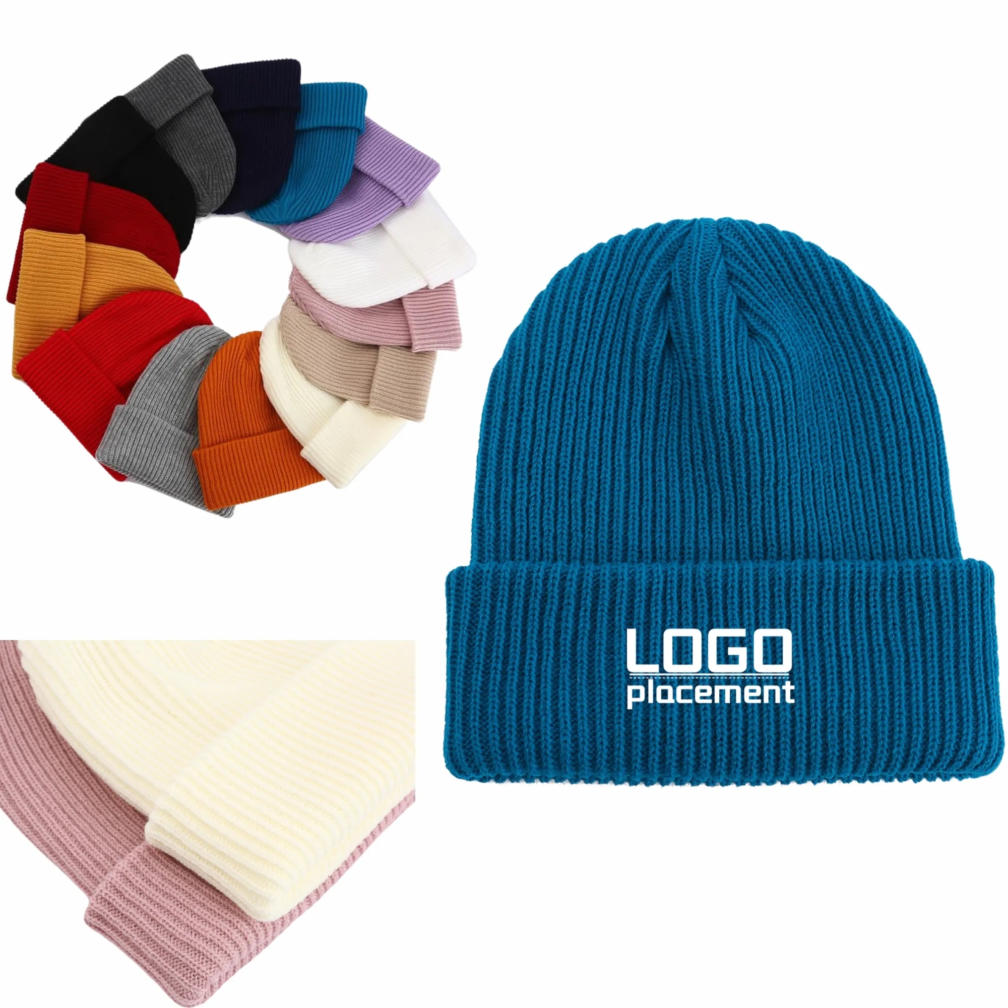 Winter Knitted Beanie, Warm, Various Colors