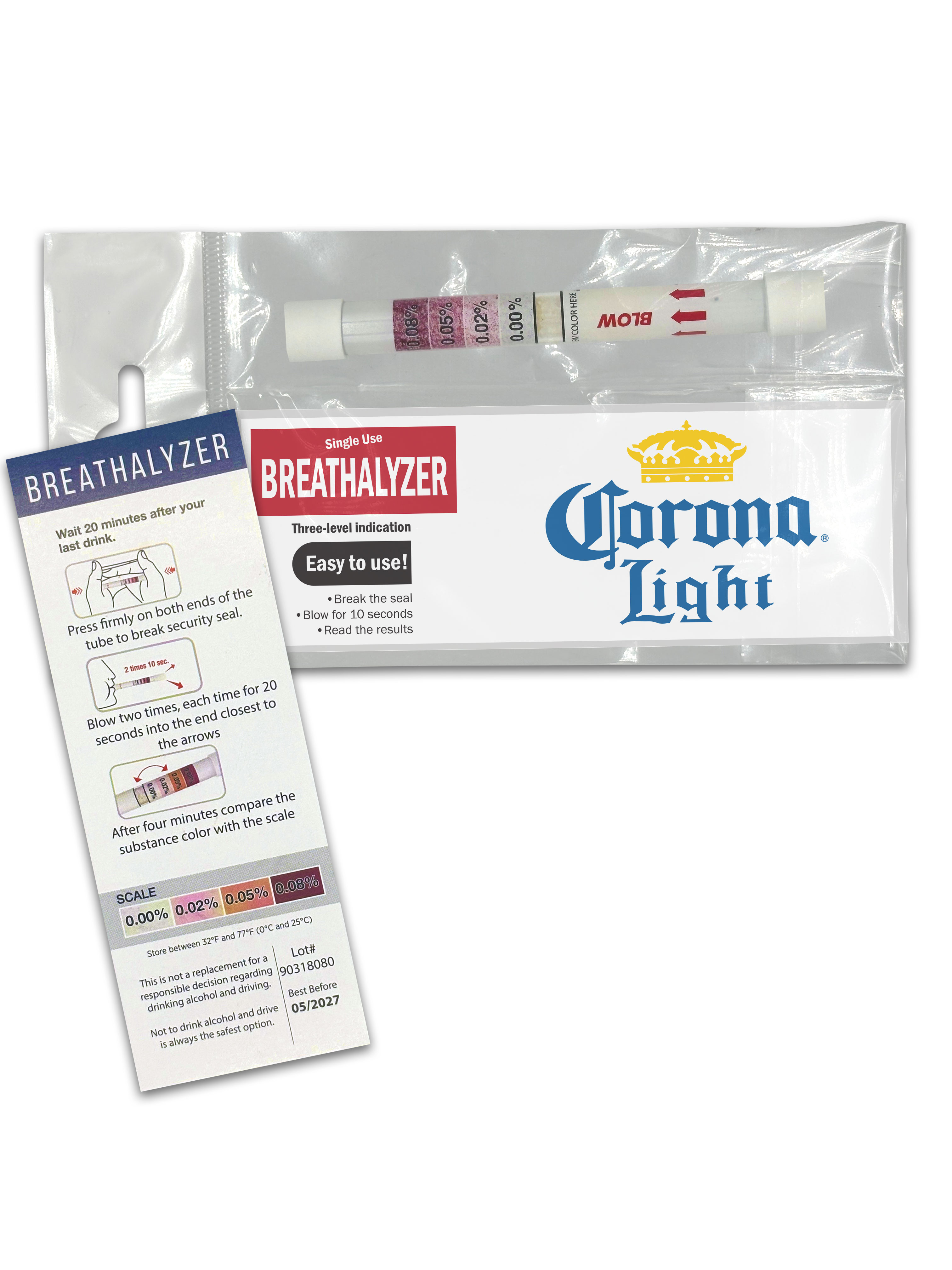 Single-Use Breathalyzer with Custom Printed Insert 3