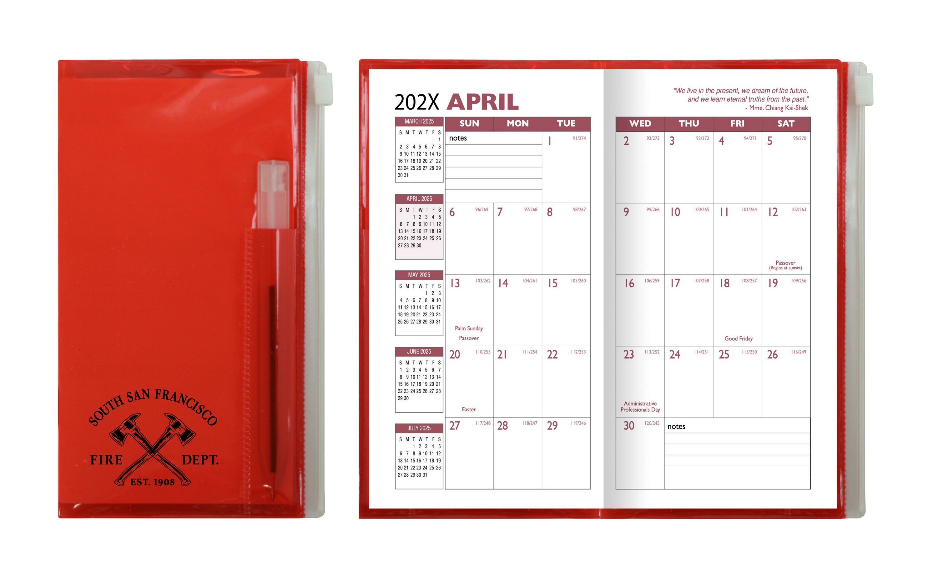 Academic Zip Back Planner w/ Clear Pen & Zip Lock Pocket - Translucent Color (2 Color Insert) 5