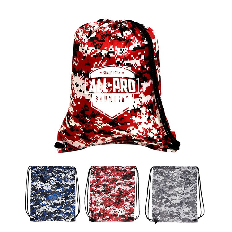 210D Nylon Digital Camo Drawstring Backpack(Bag, Backpack) 3