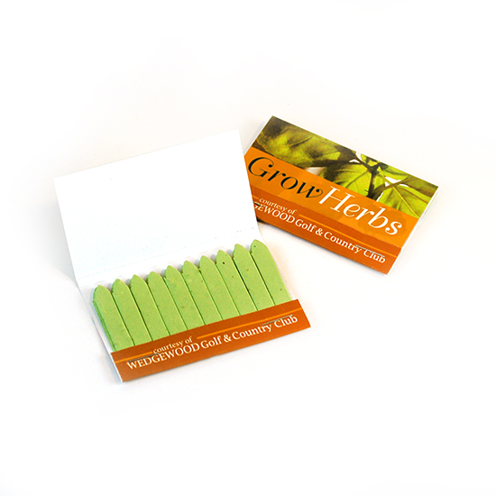 Large Herb Seed Paper Matchbook, Single-Sided 4