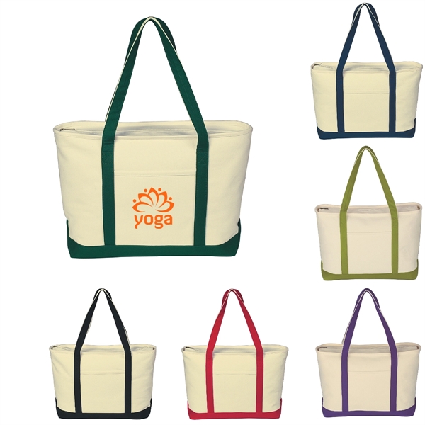 Large Cotton Tote Bag with Zipper 1