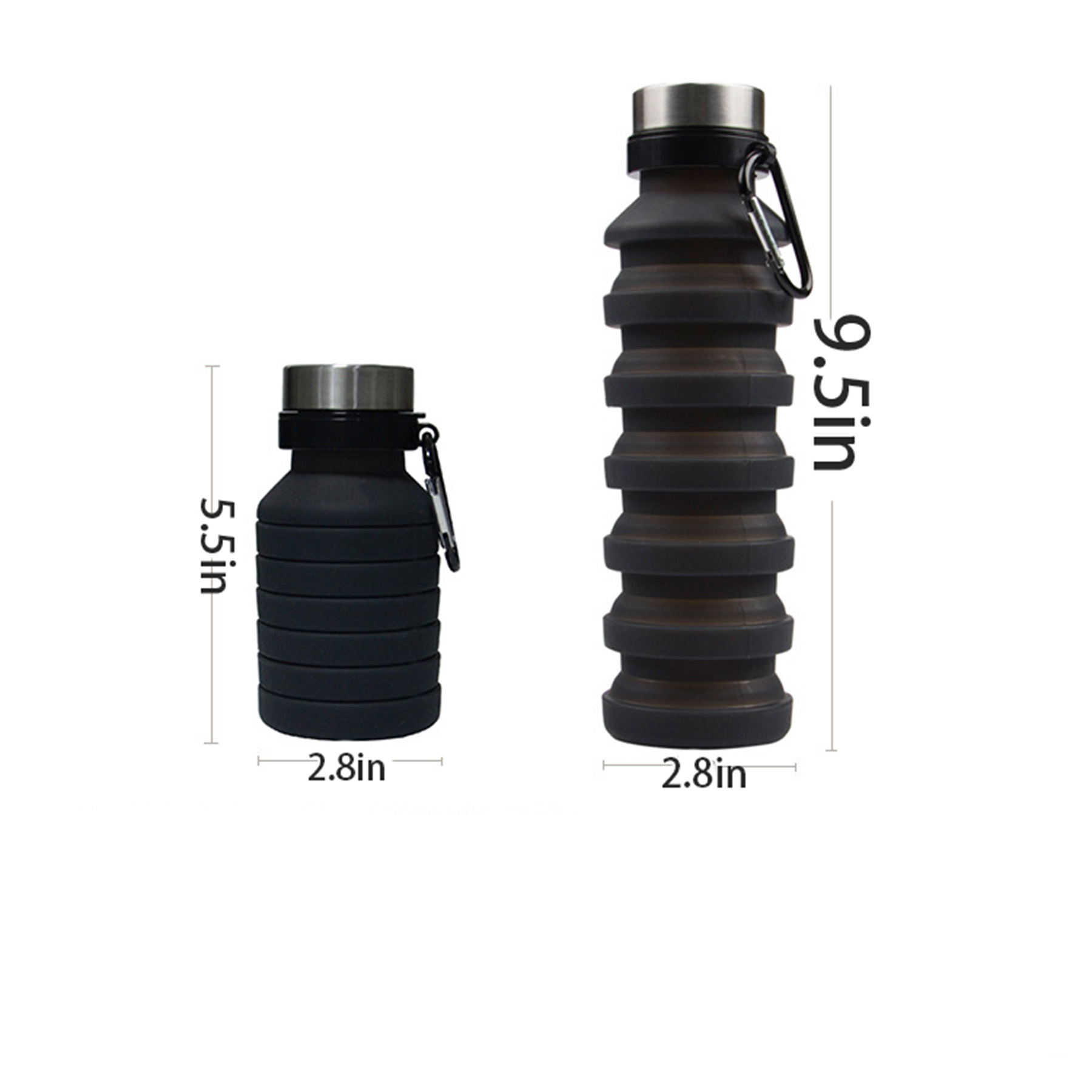 19 Oz. Collapsible Silicone Water Bottle 6