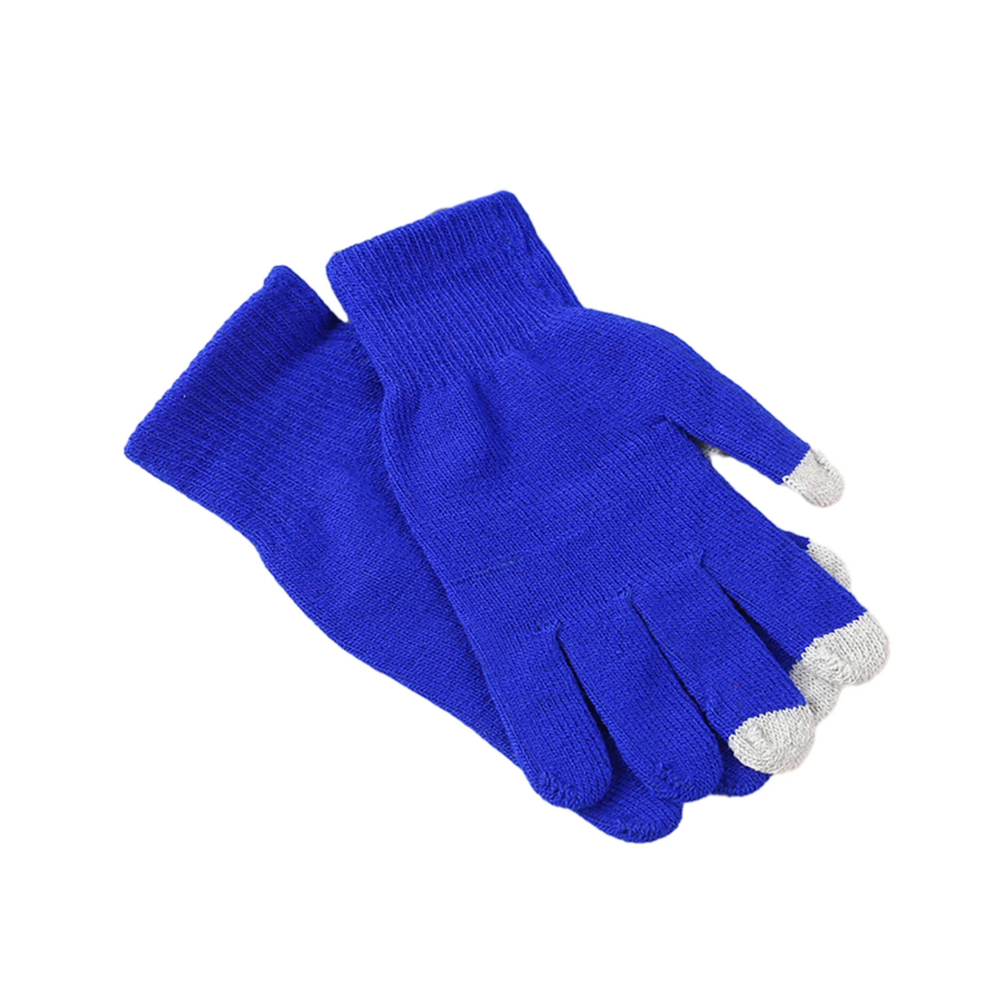 Solid Acrylic Touch Screen Knit Gloves 2