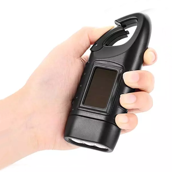 Hand Cranking Solar Powered Flashlight 3