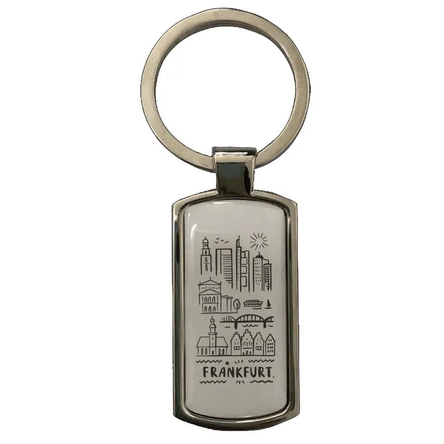 Straight Rectangle Metal Keychain 14