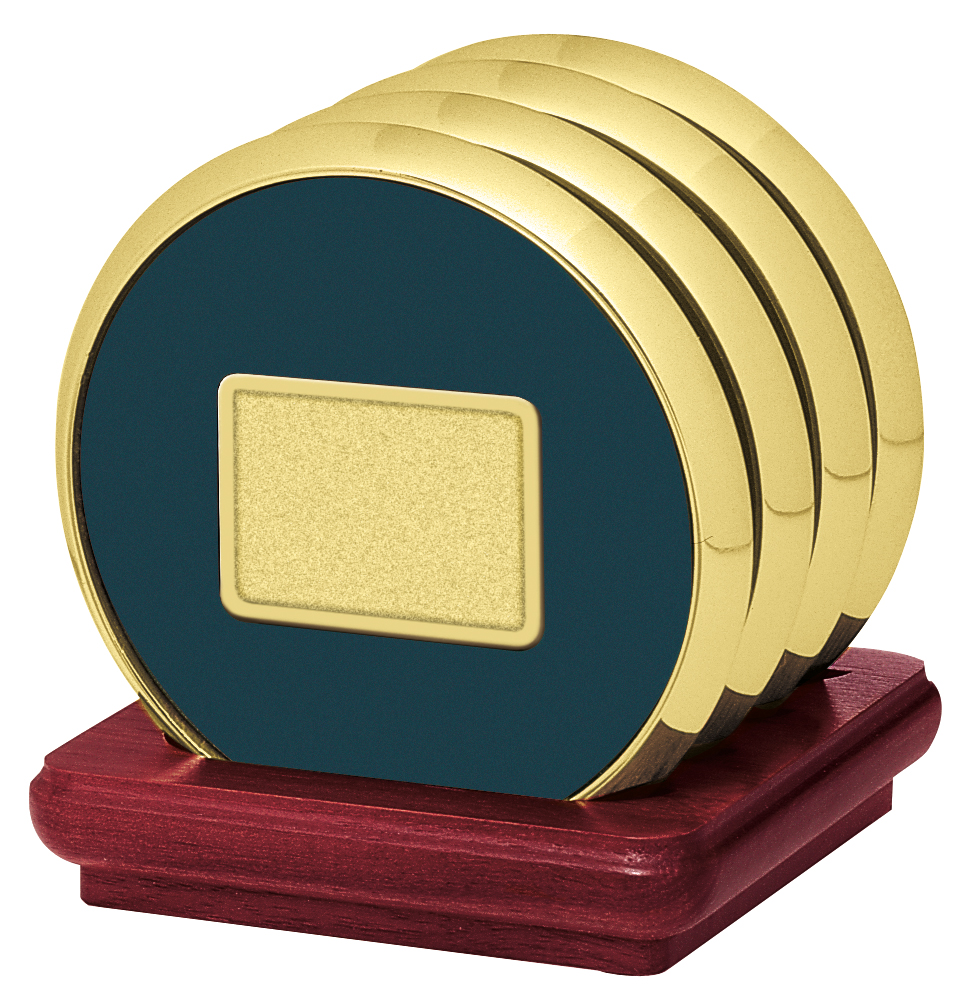 JAFFA® Four Coasters with Solid Cherry Stand 12