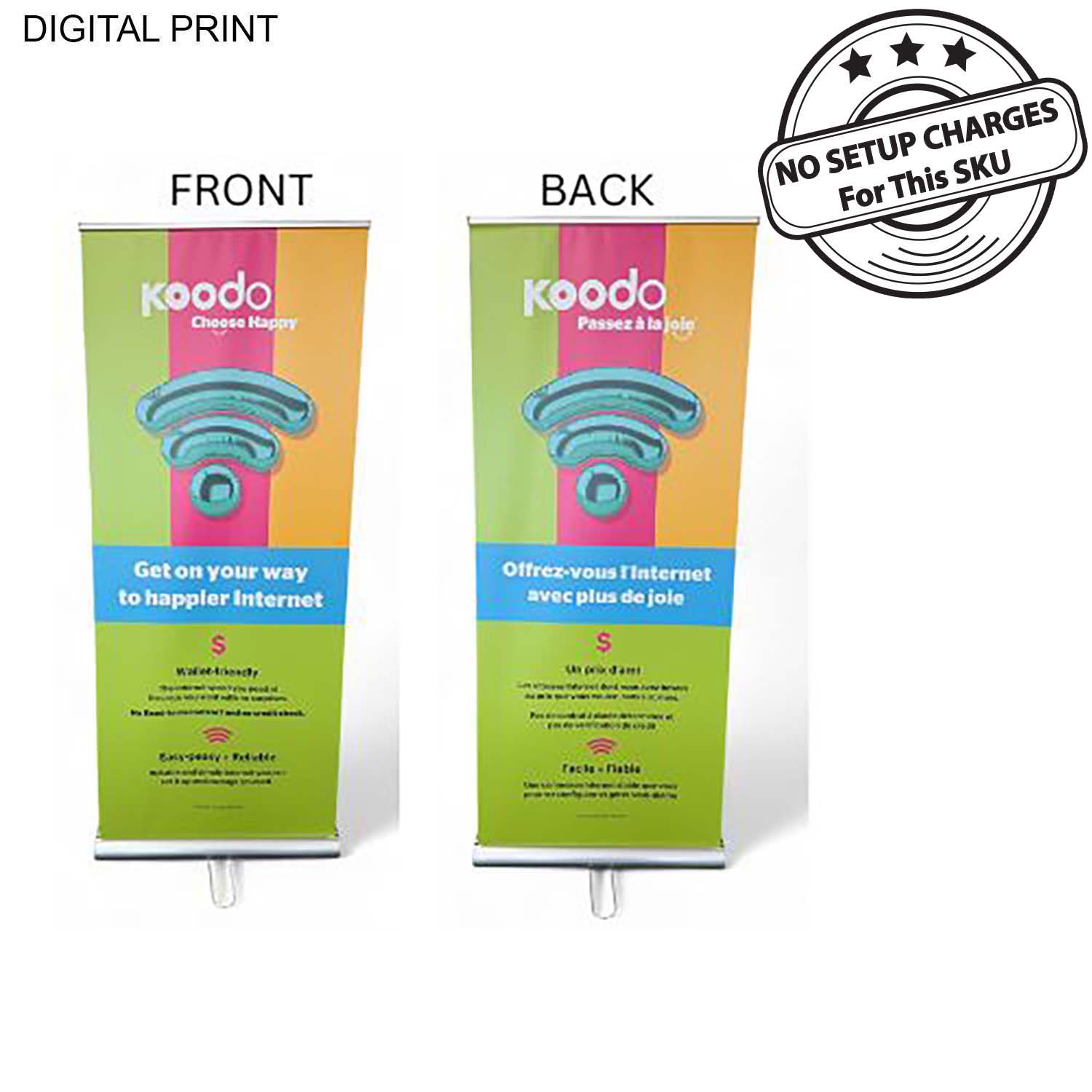 Premium Retractable Pull Up Banner w/ Double sided Graphics, 33.5x79, Standard base, NO SETUP CHARGE 9