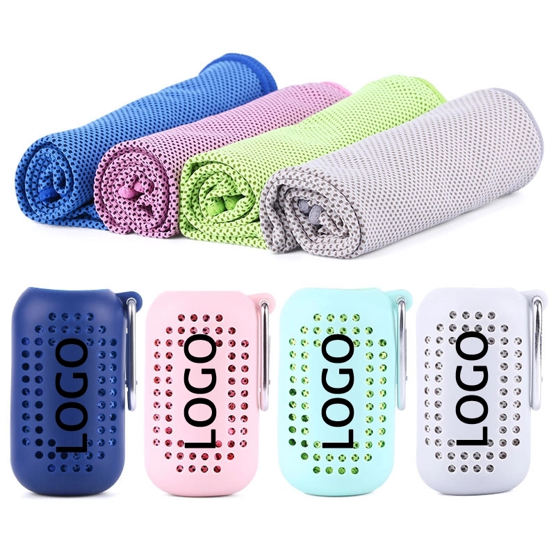 Outdoor Sports & Fitness Cooling Towel with Silicone Case 2
