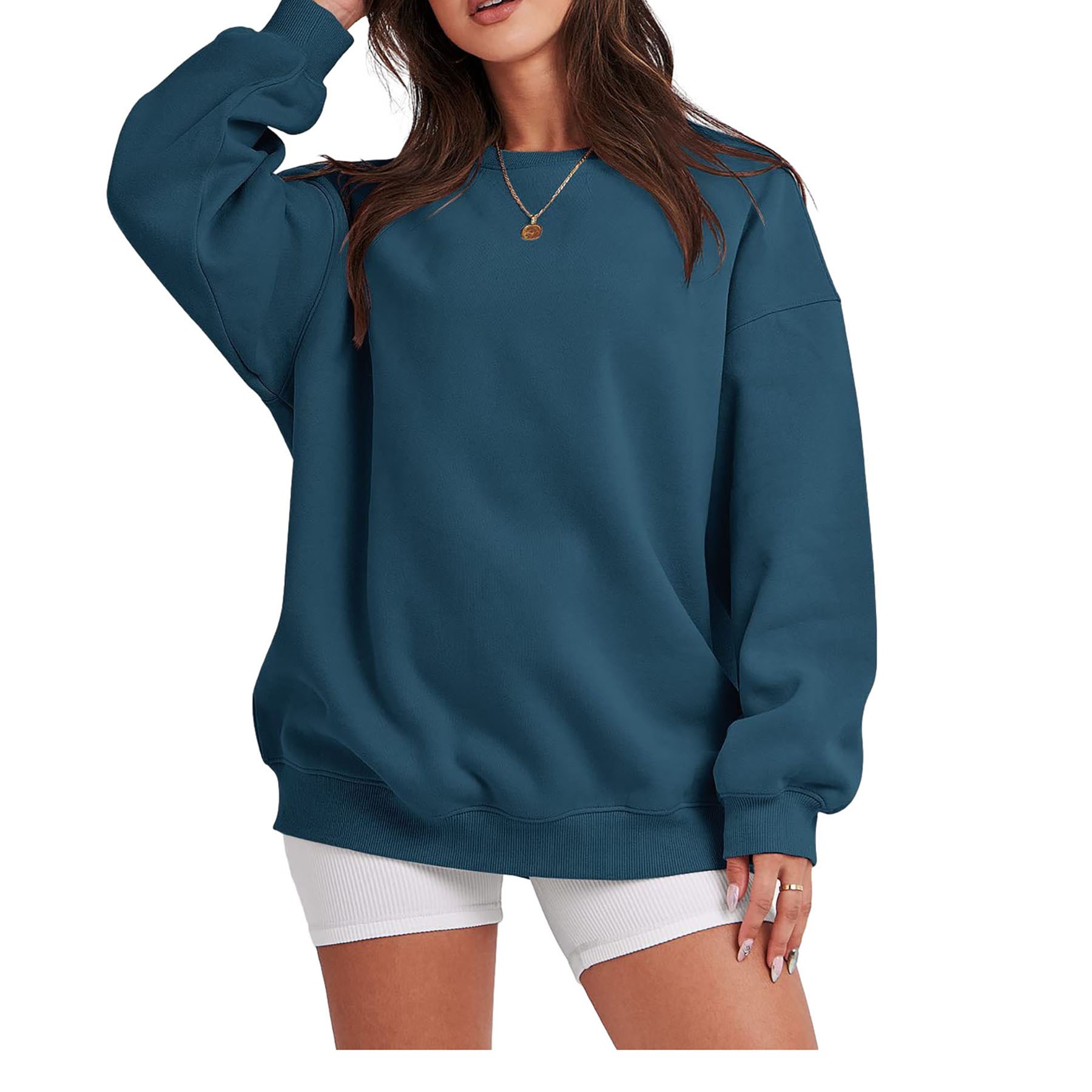 Women Fall Long Sleeve Crewneck Fashion Oversized Sweatshirt 2