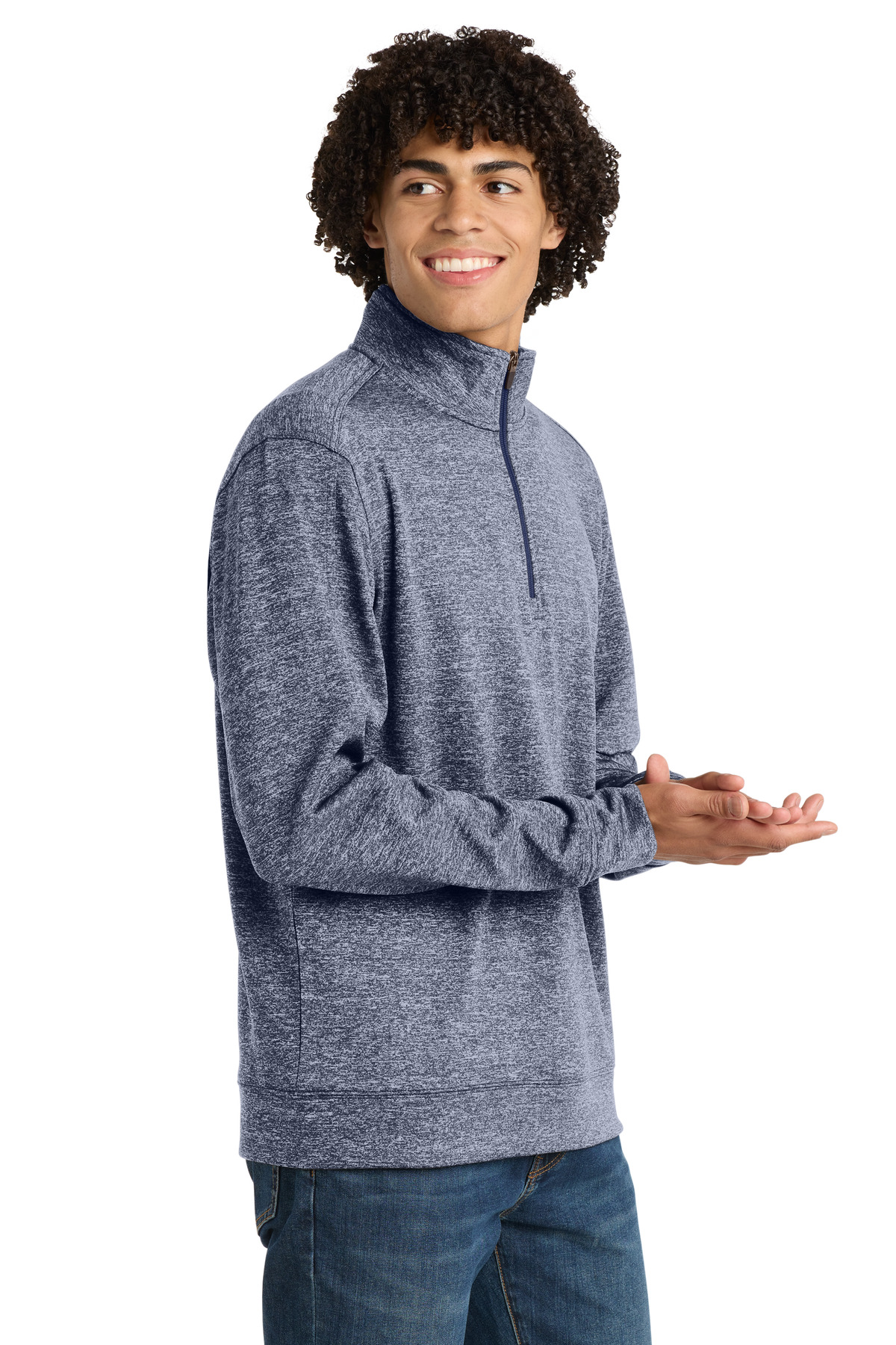 Sport-Tek PosiCharge Electric Heather Fleece 1/4-Zip Pullover. ST226, custom hoodie or sweatshirt with logo imprint 11