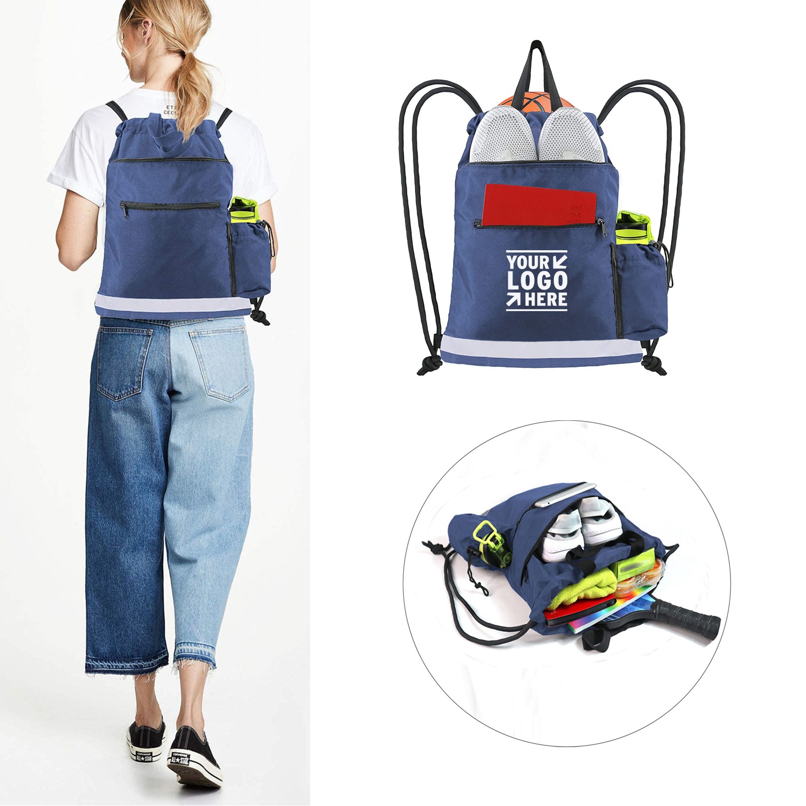 Drawstring Portable Fitness Storage Backpack 2