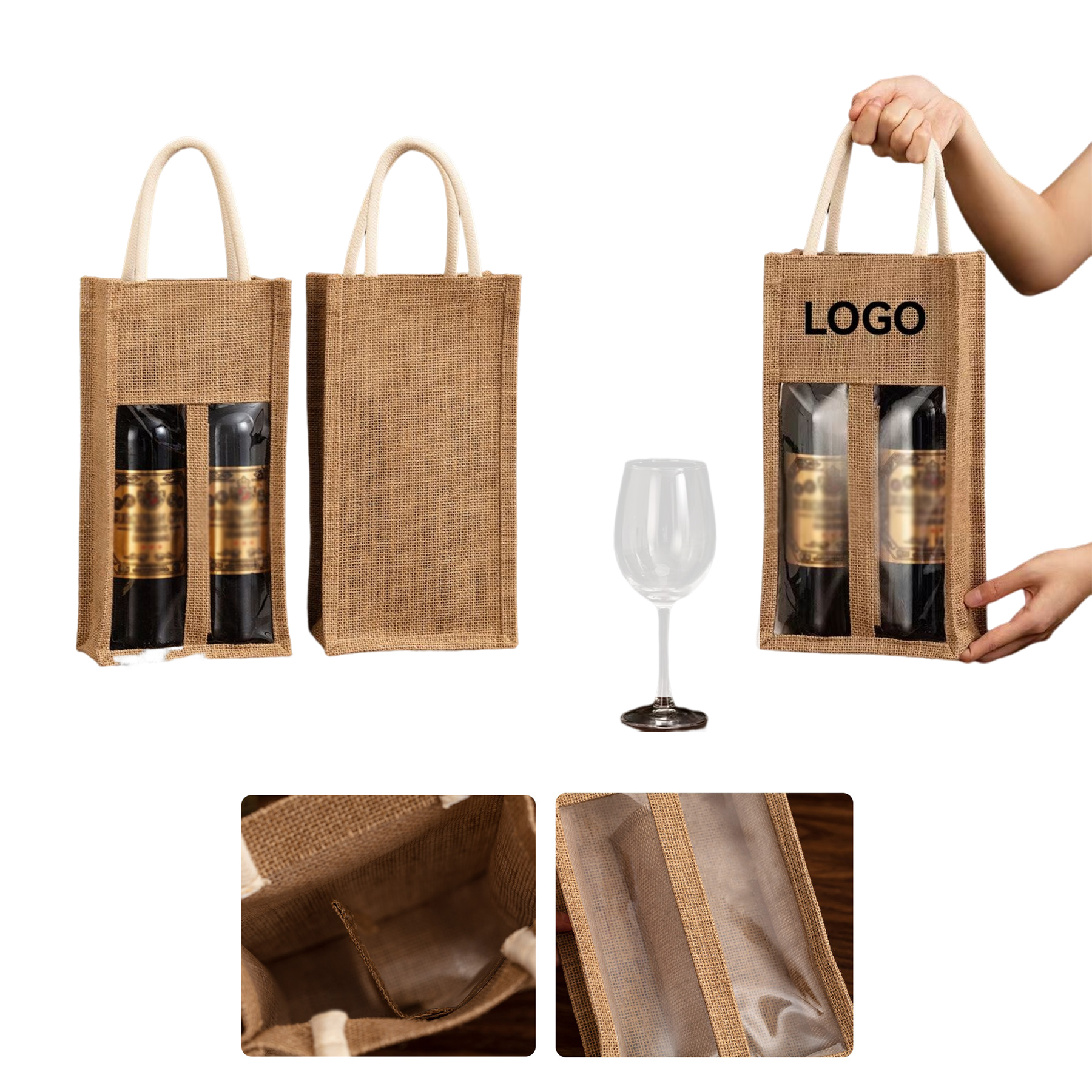 Jute Red Wine Handbag 2