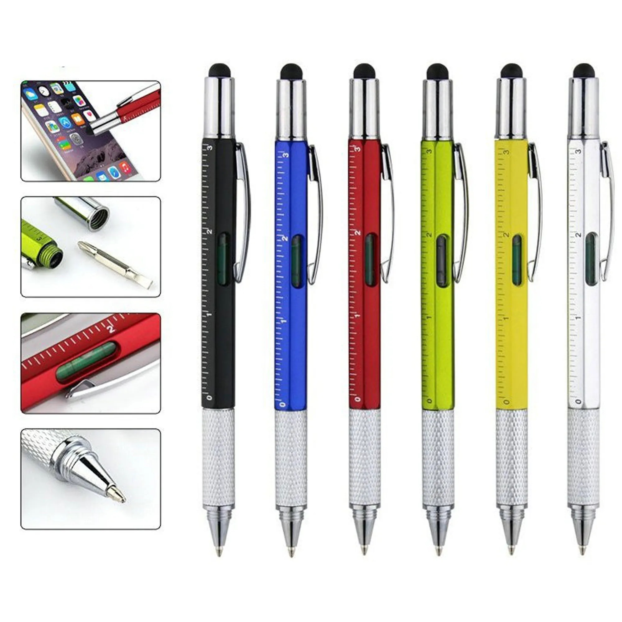 6 in 1 Multi Tool Pen With Ruler And Level Gauge 2