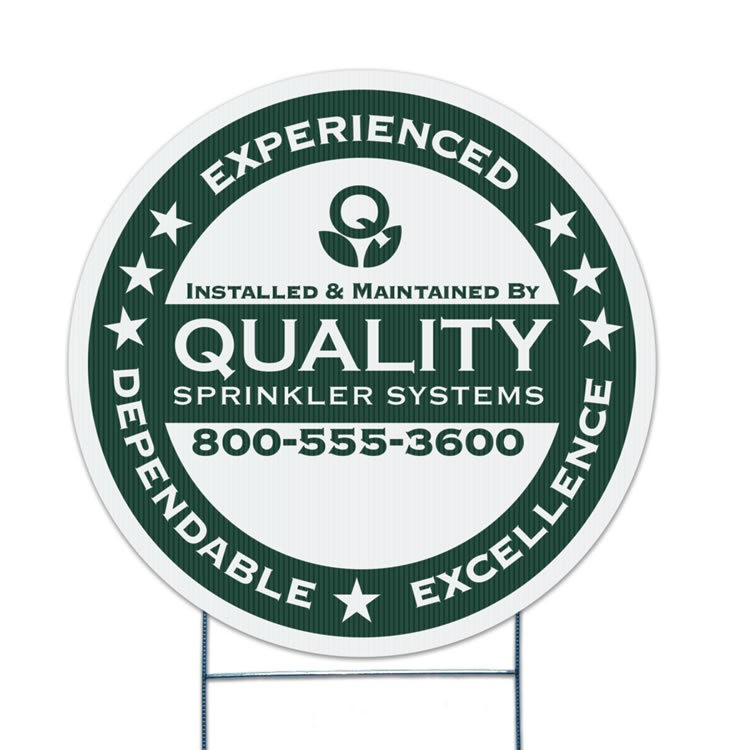 Round Yard Sign, Screen Printed