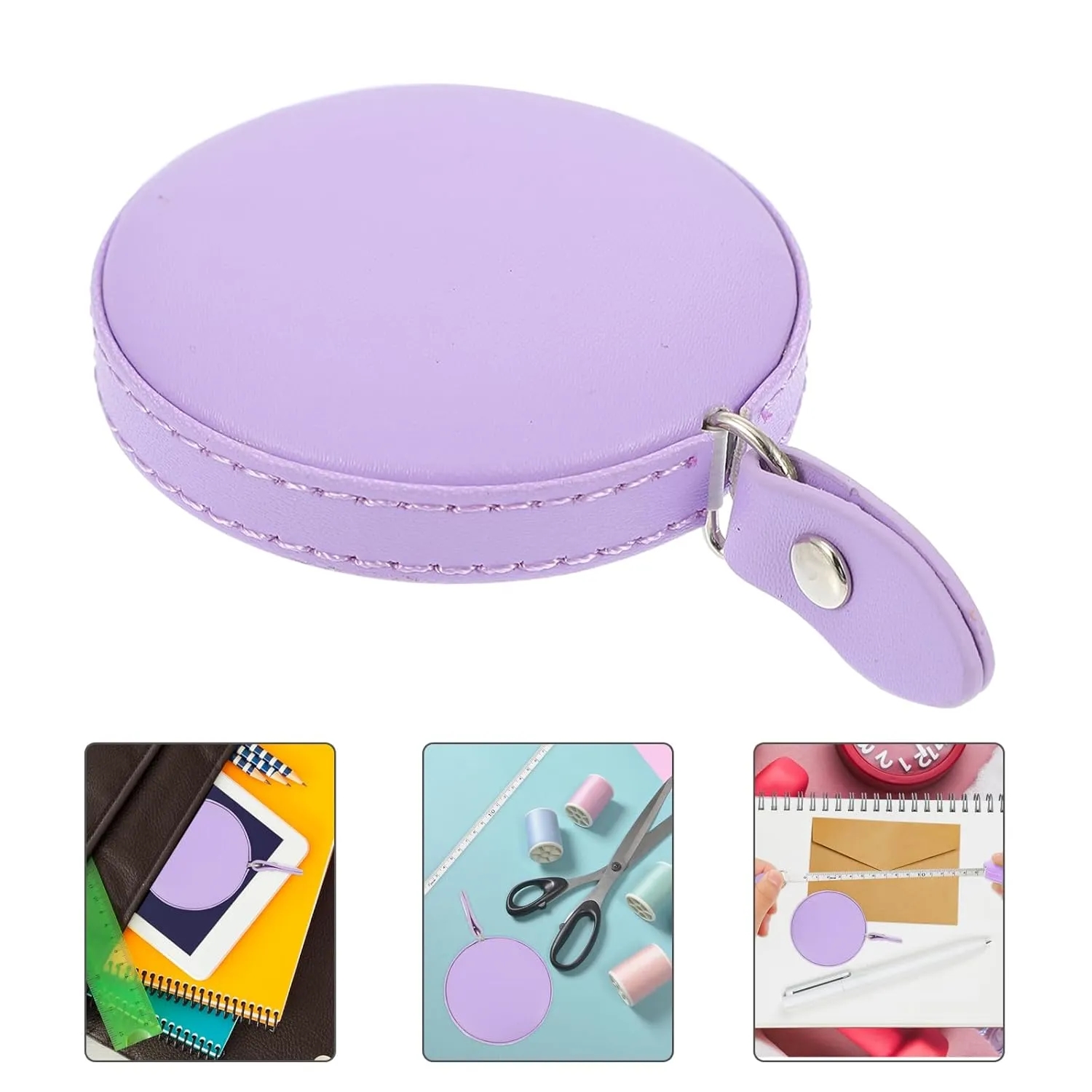 Mini PU Leather Round Sewing Tape Measure 4