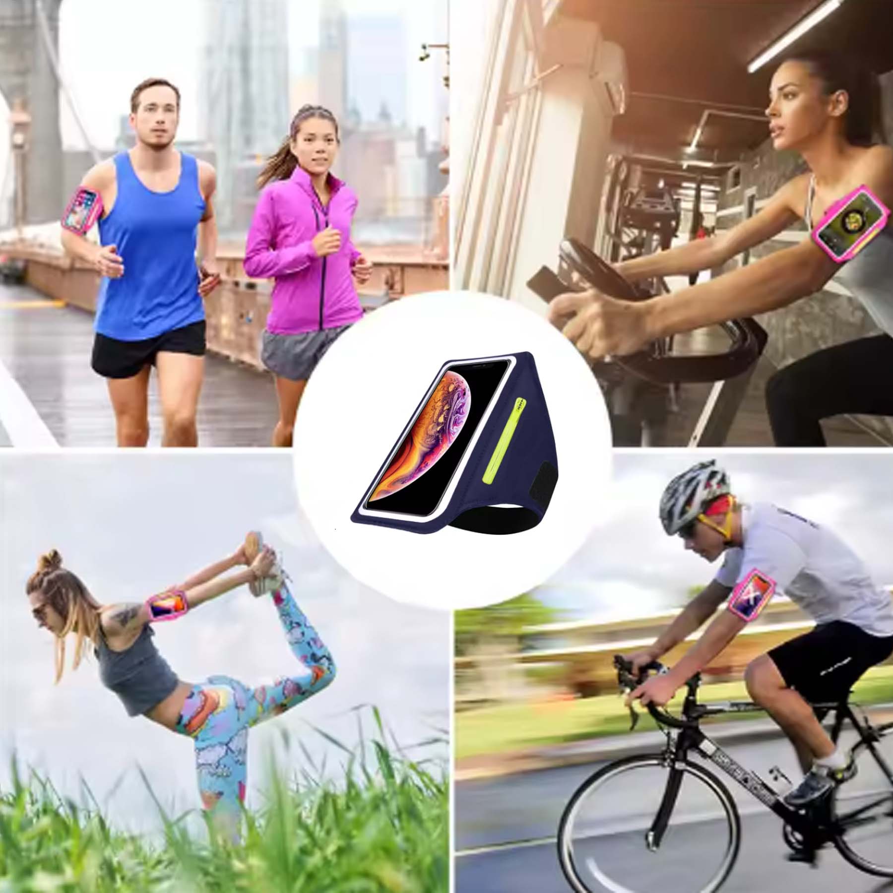 iBank ® Running Sport Armband compatible with iPhone 17,16,15 & Galaxy phones 1