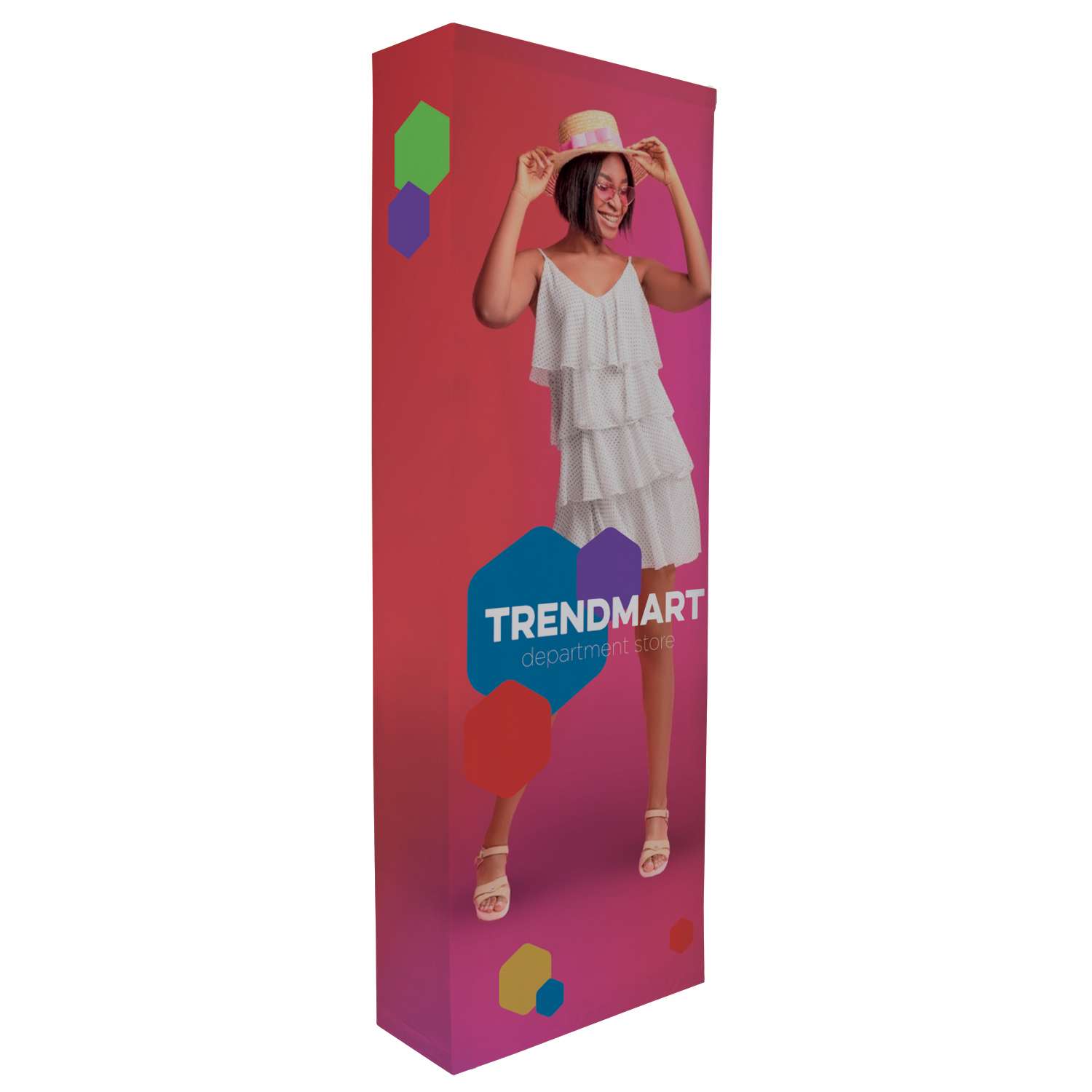 3' Straight Splash Floor Display 4-Sided Kit (Polyester Knit)