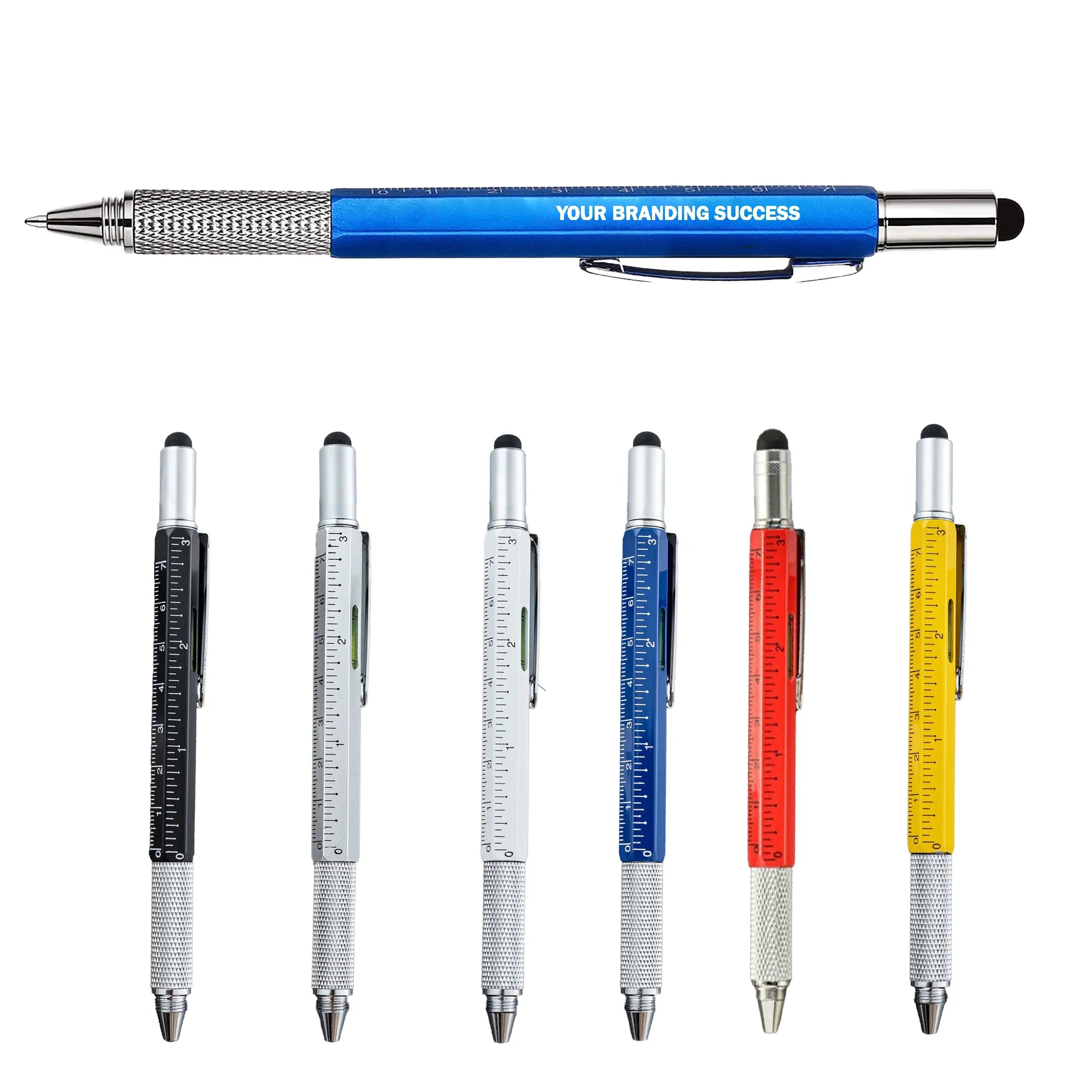 6-in-1 Multi-Tool Pen Ultimate Ruler Stylus Flat Water-Based 6