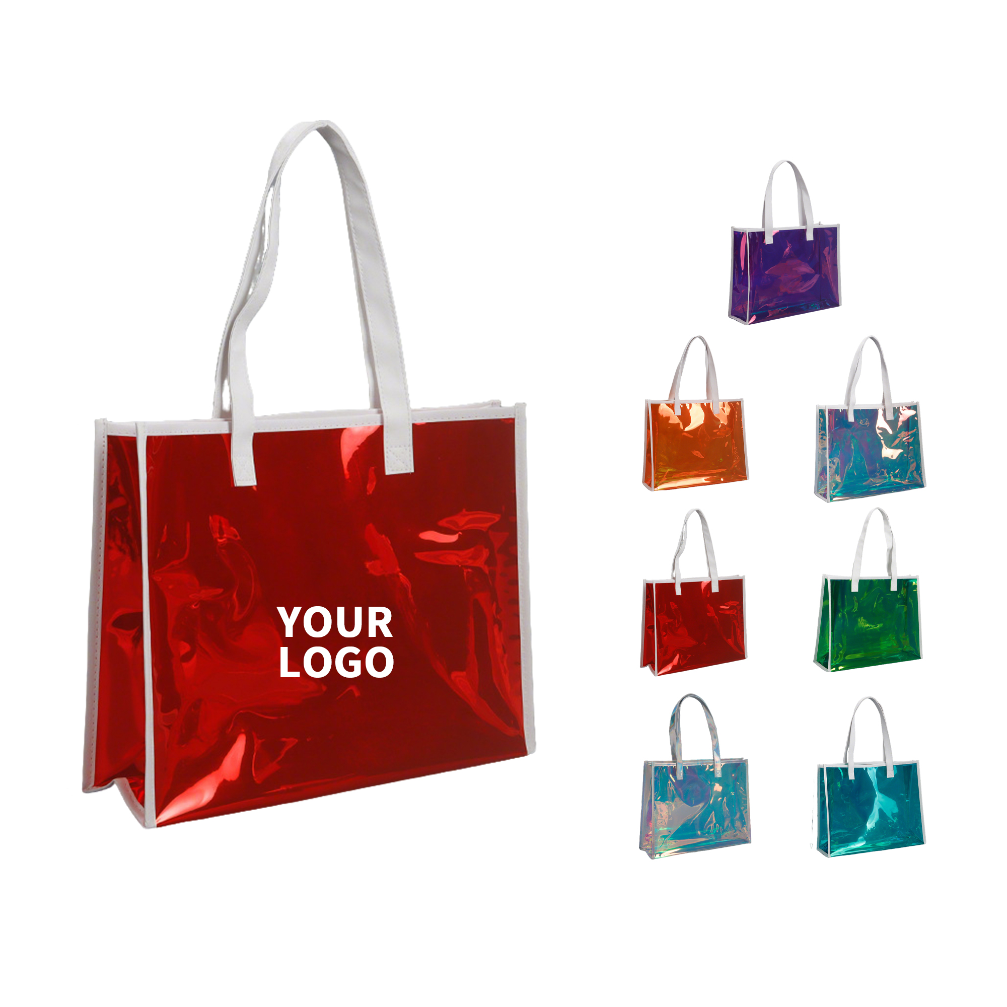 Polyvinyl Chloride Iridescent Tote, custom tote bag with logo imprint 4