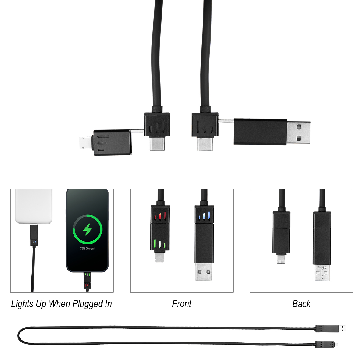 3' 100W Light-Up Quick Charge Cable 1