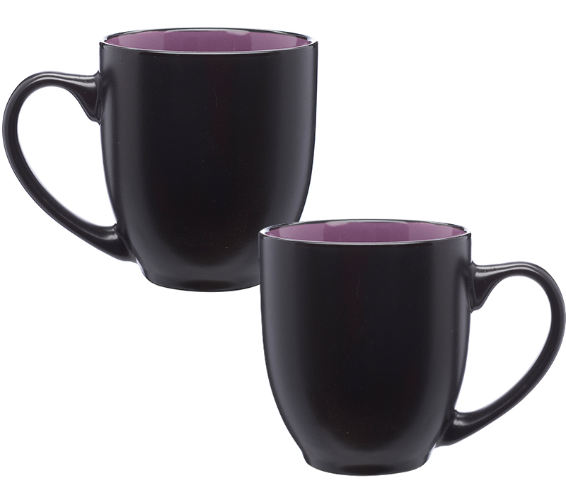 Two-Tone Black Matte Ceramic Mug, 16 oz. 2