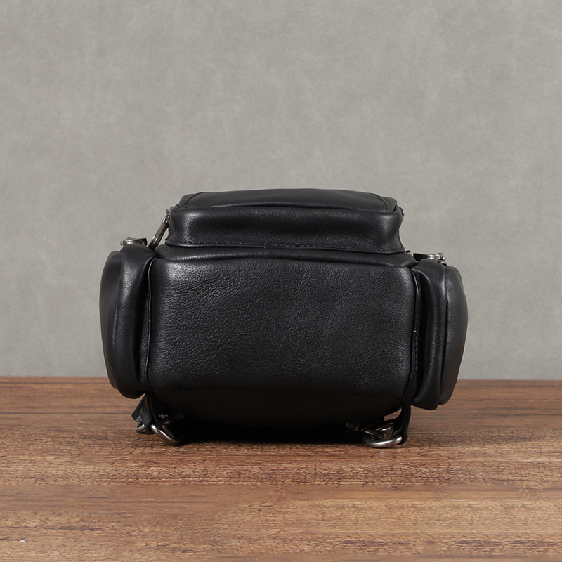 Leather Sling Bag Crossbody Motorcycle Pack 8