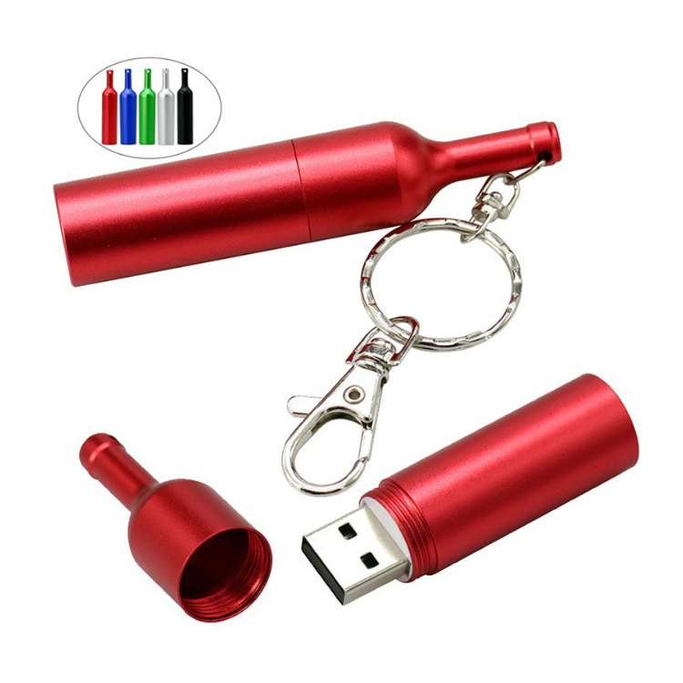 Metal Smooth Winebottle USB Flash Drive 8GB 2