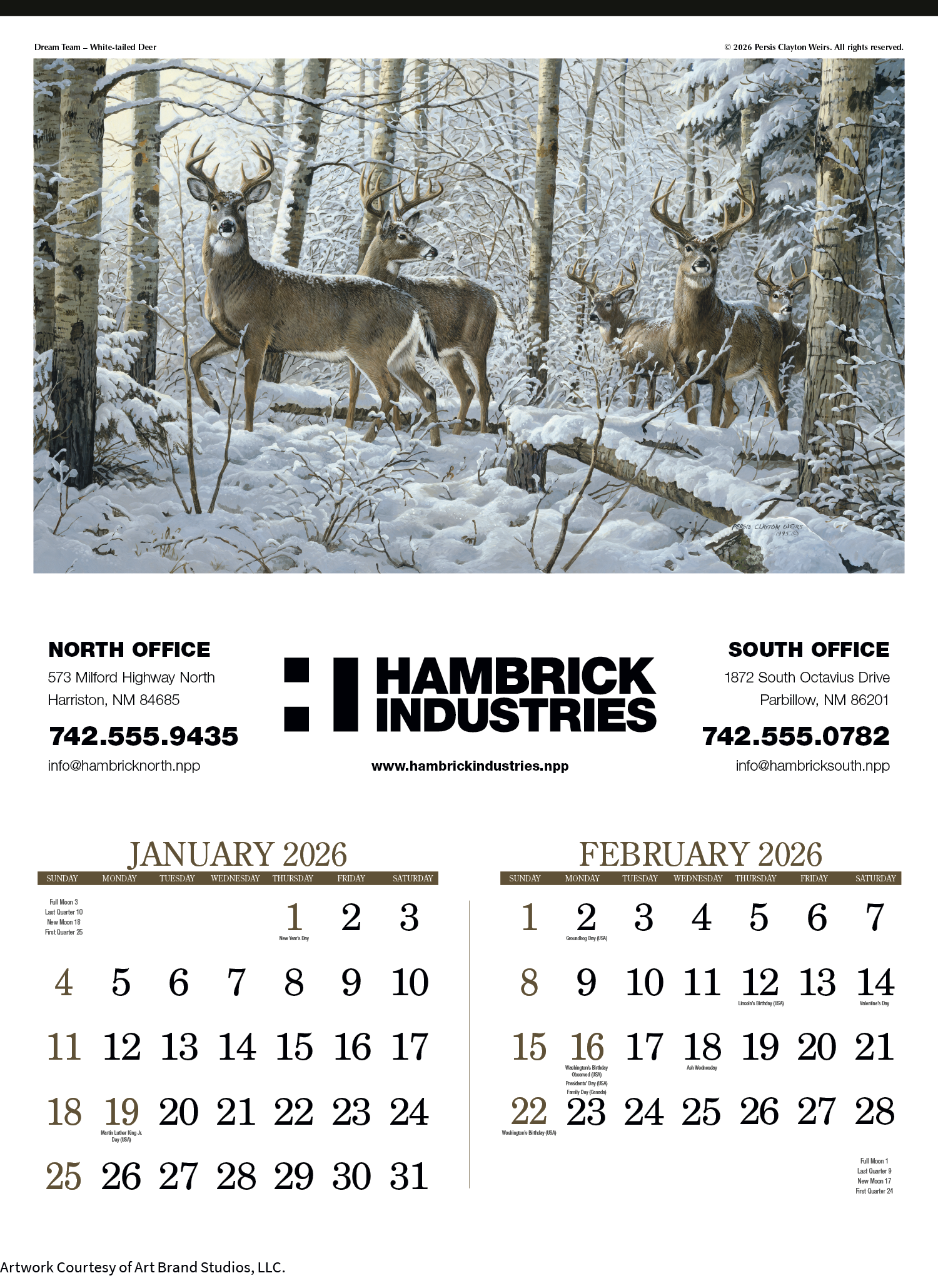 Triumph® Calendars Wildlife Art Calendar 12