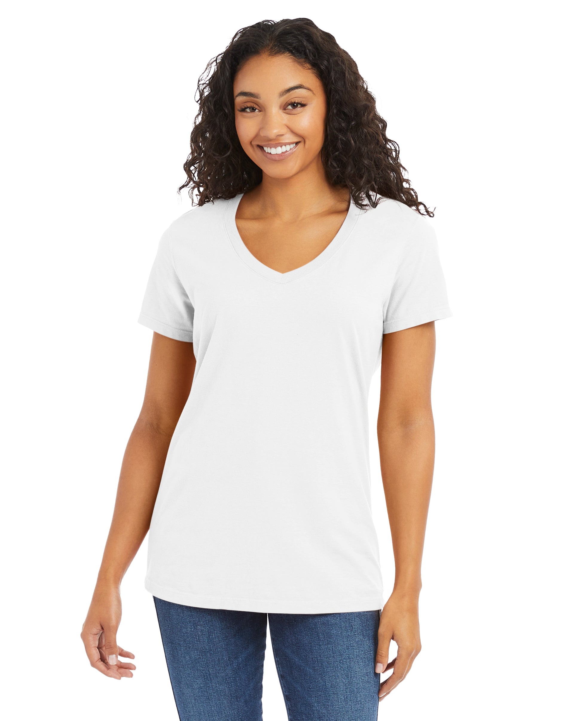 ComfortWash Ladies Short Sleeve V-Neck Tee 3