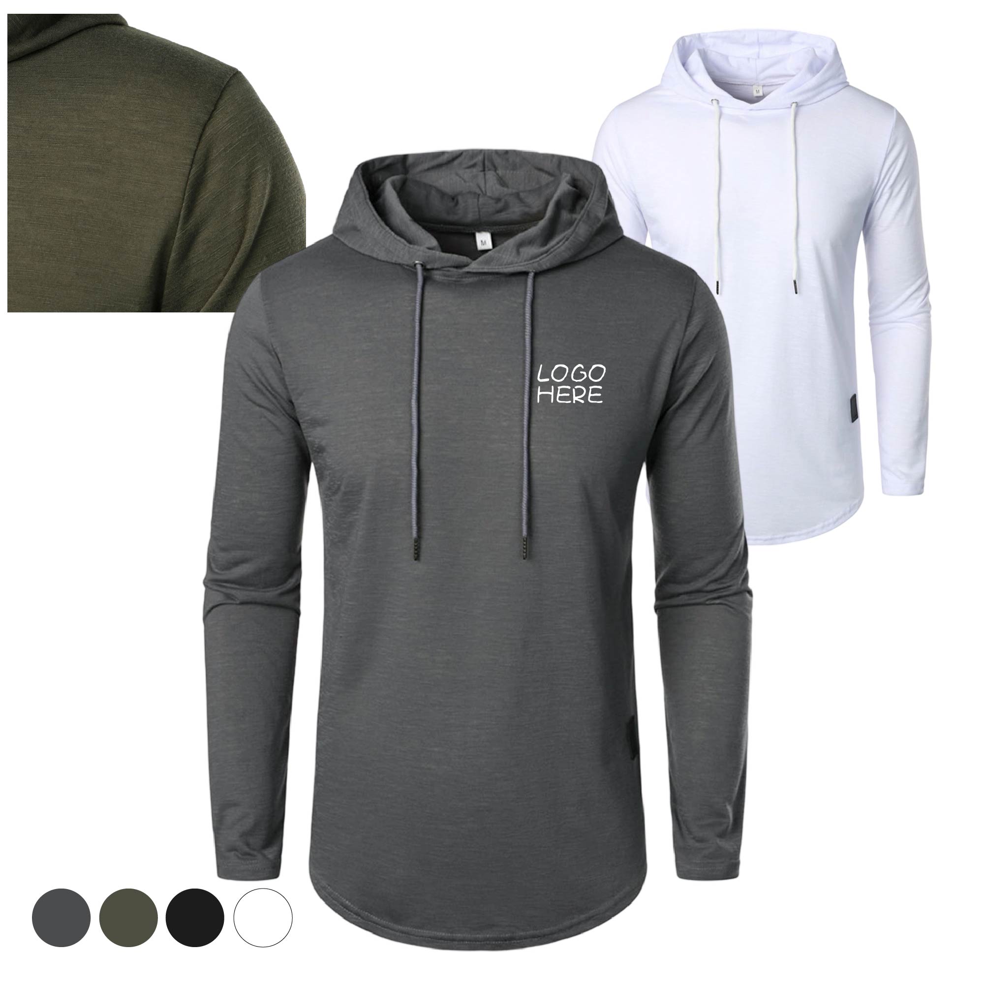 Casual Athletic Running Track Drawstring Sweatshirts 3