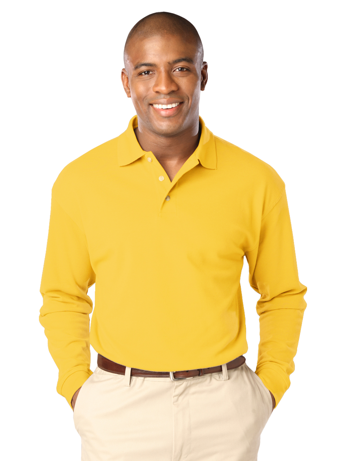Blue Generation - Men's Pocketless Superblend Long Sleeve Polo 22