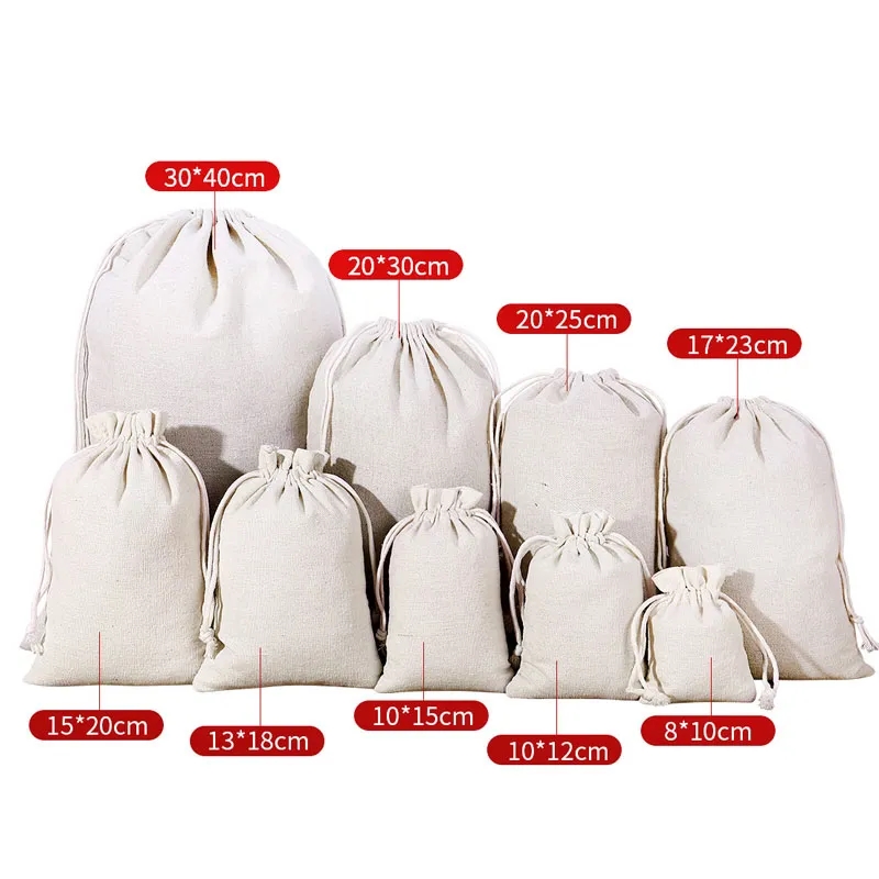 Custom Cotton Linen Drawstring Bags 7