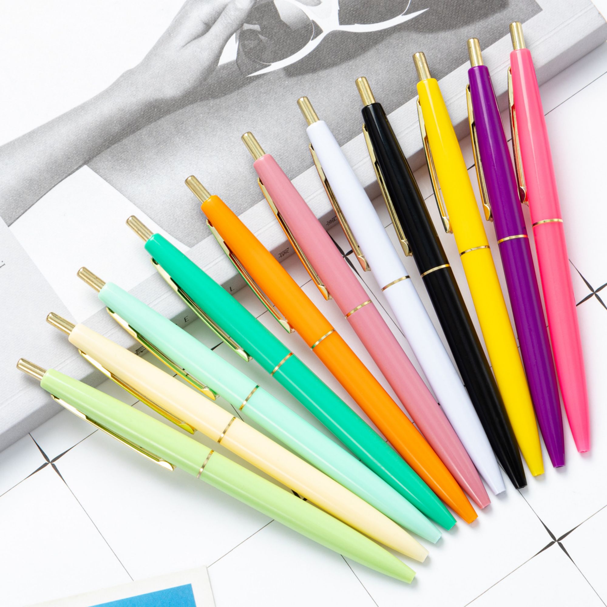Pressed Colored Plastic Ballpoint Pen 5