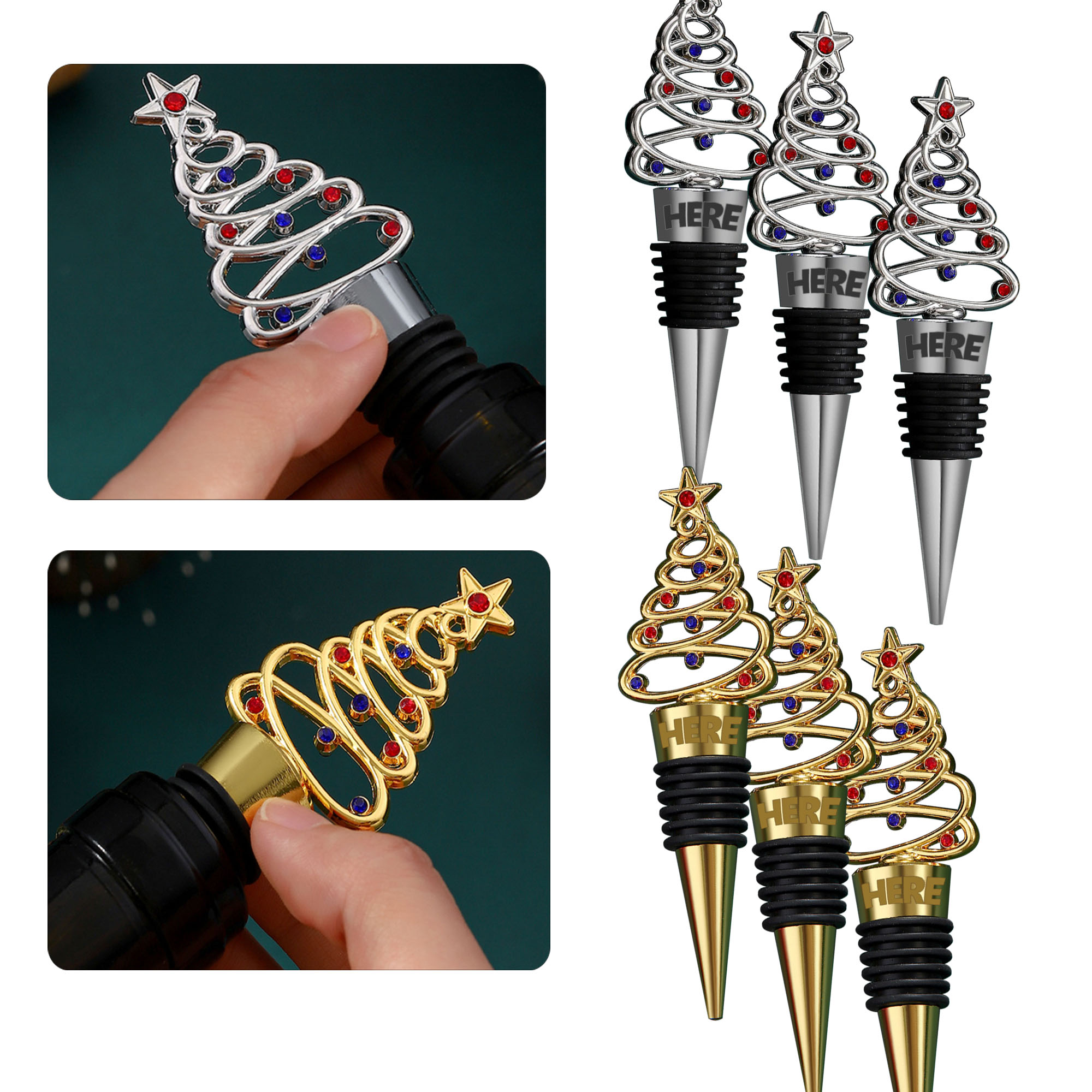 MOQ250 Christmas Tree Style Wine Preservation Stopper 1