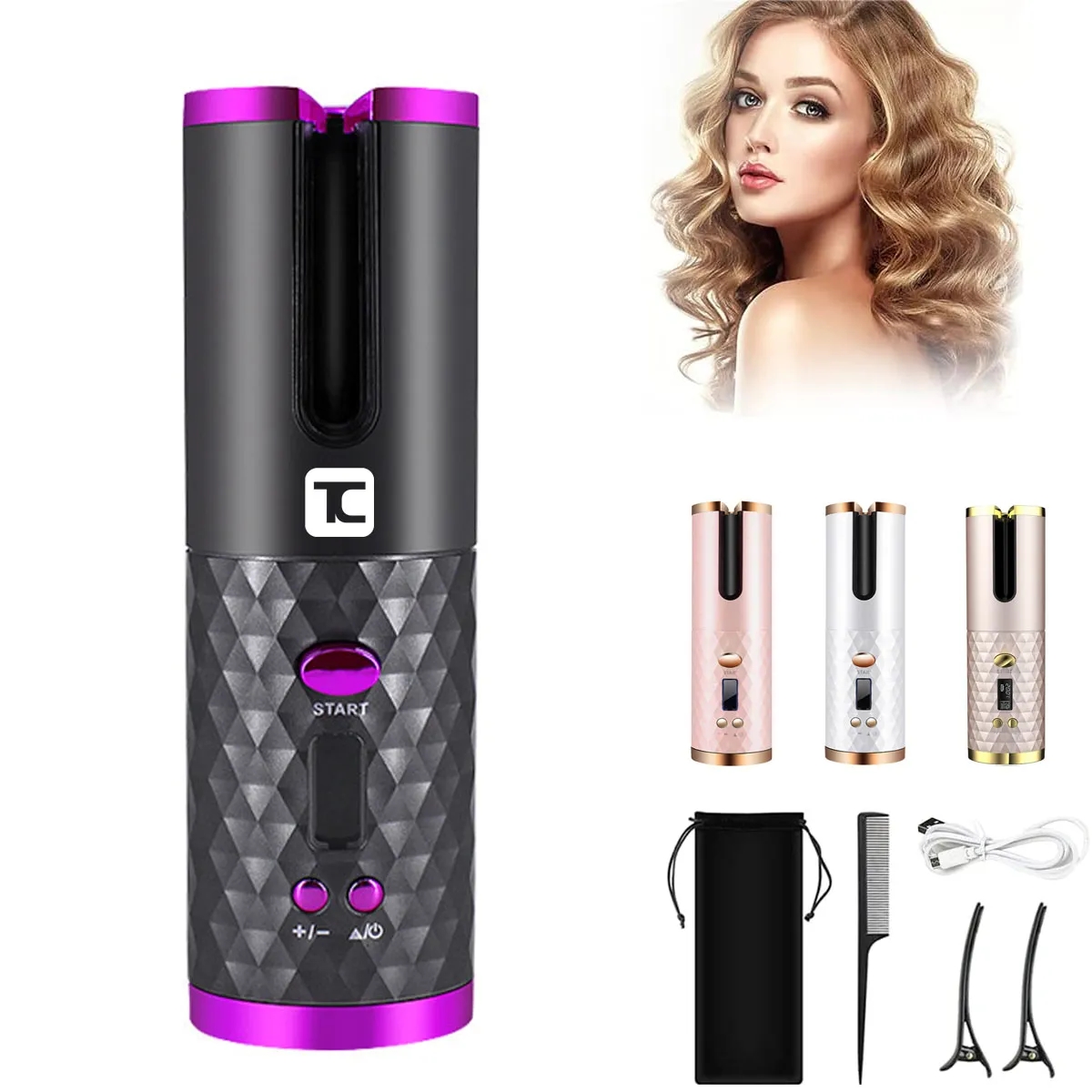 Auto Rotating Ceramic Hair Curler Set 2