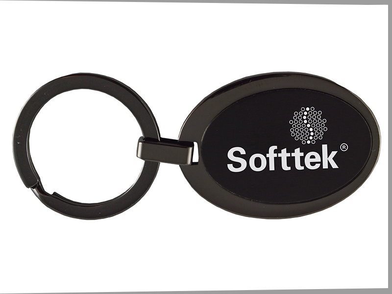 Matte Black Metal Key Chain (Oval)