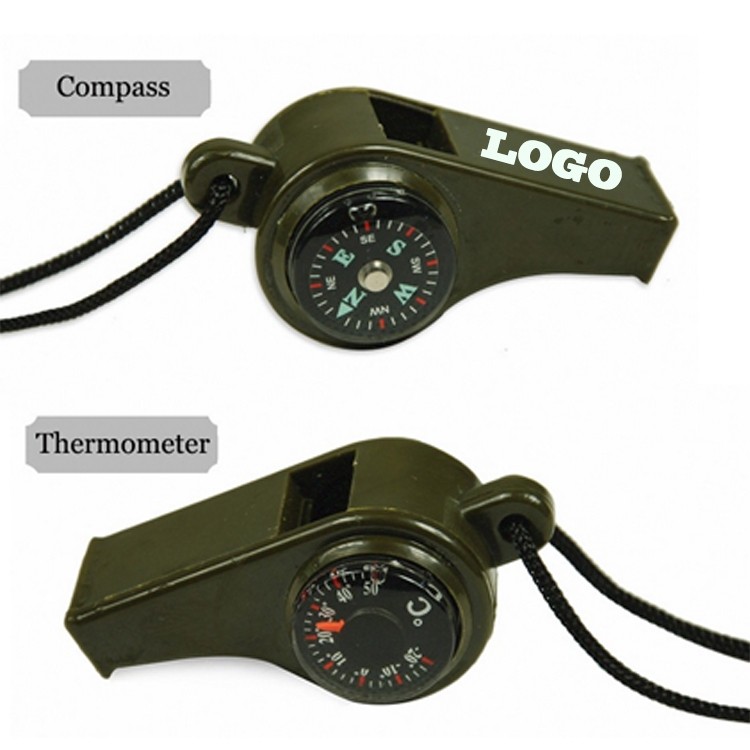 3 in 1 Survival Whistle W/ Compass and Thermometer 2