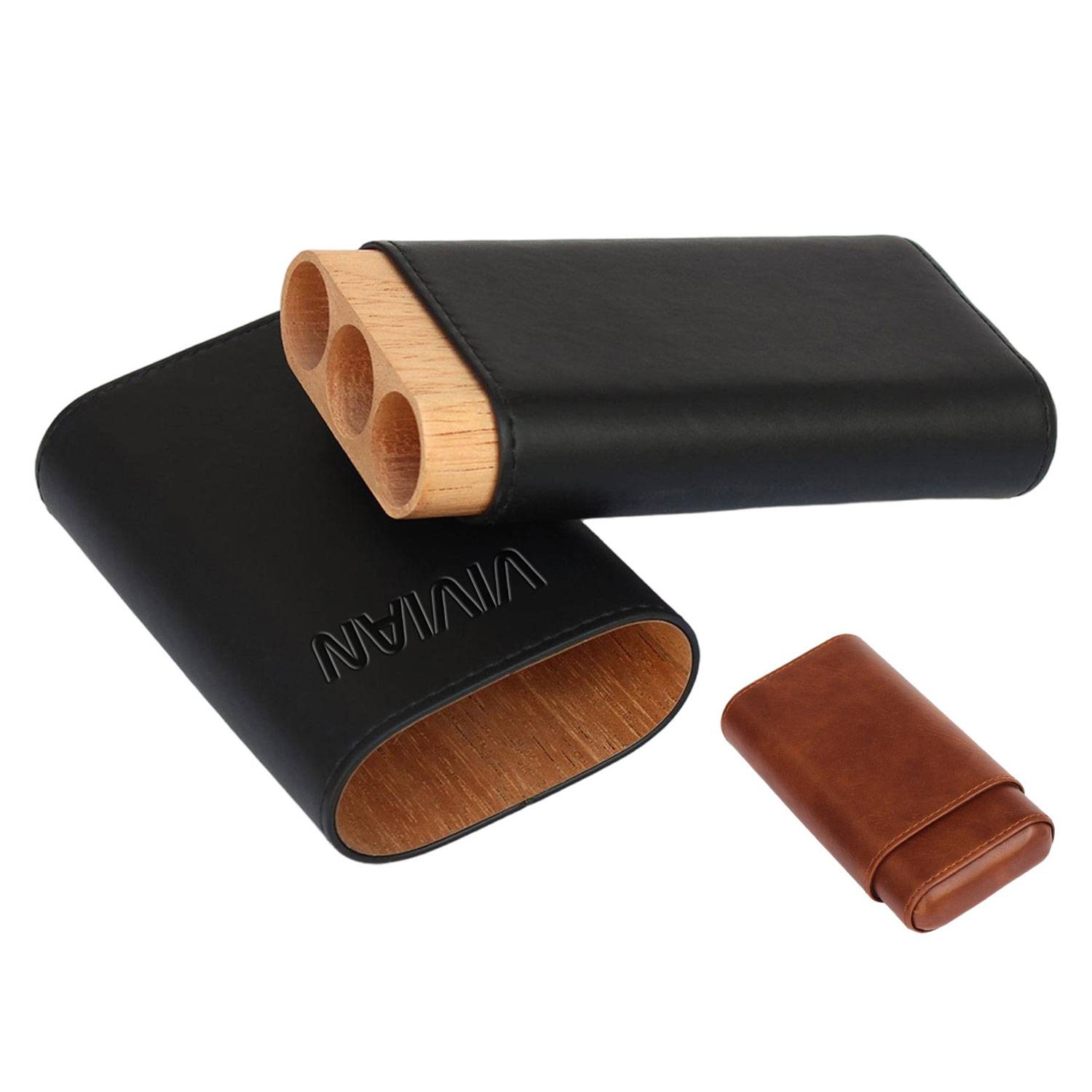PU Leather Cigar Humidor Case 2