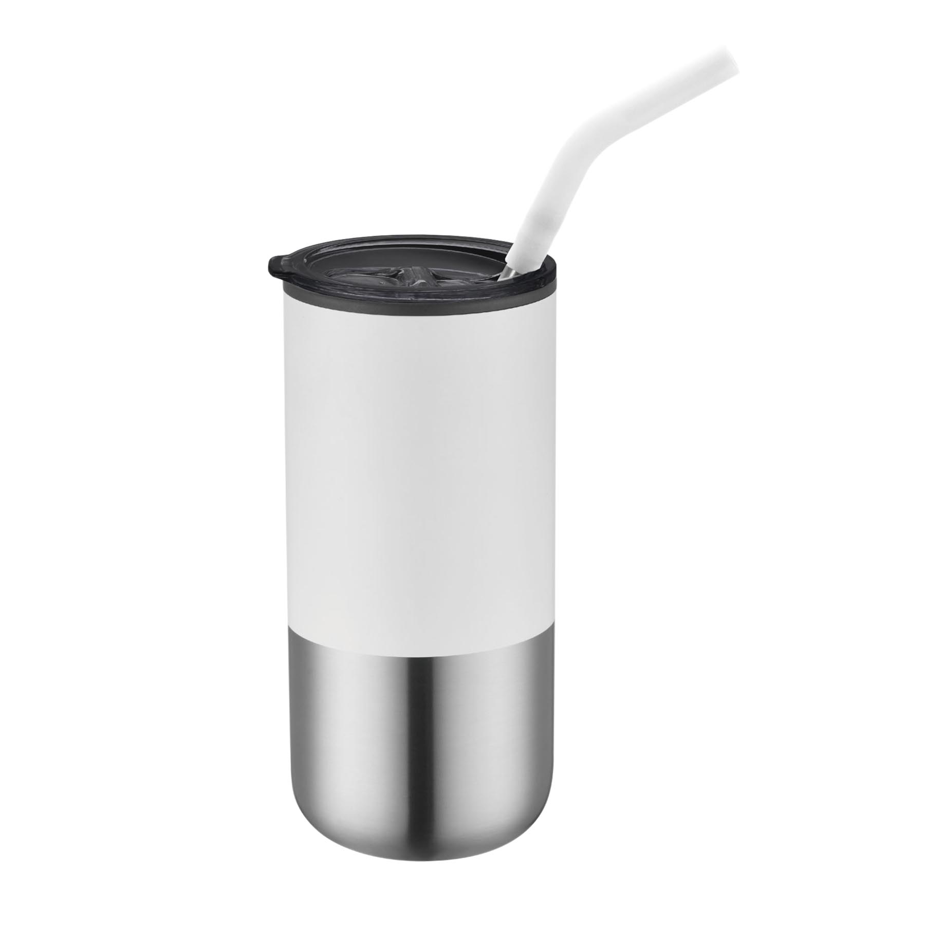 16 oz. Double Wall Color Body Tumbler Straw and Lid 13