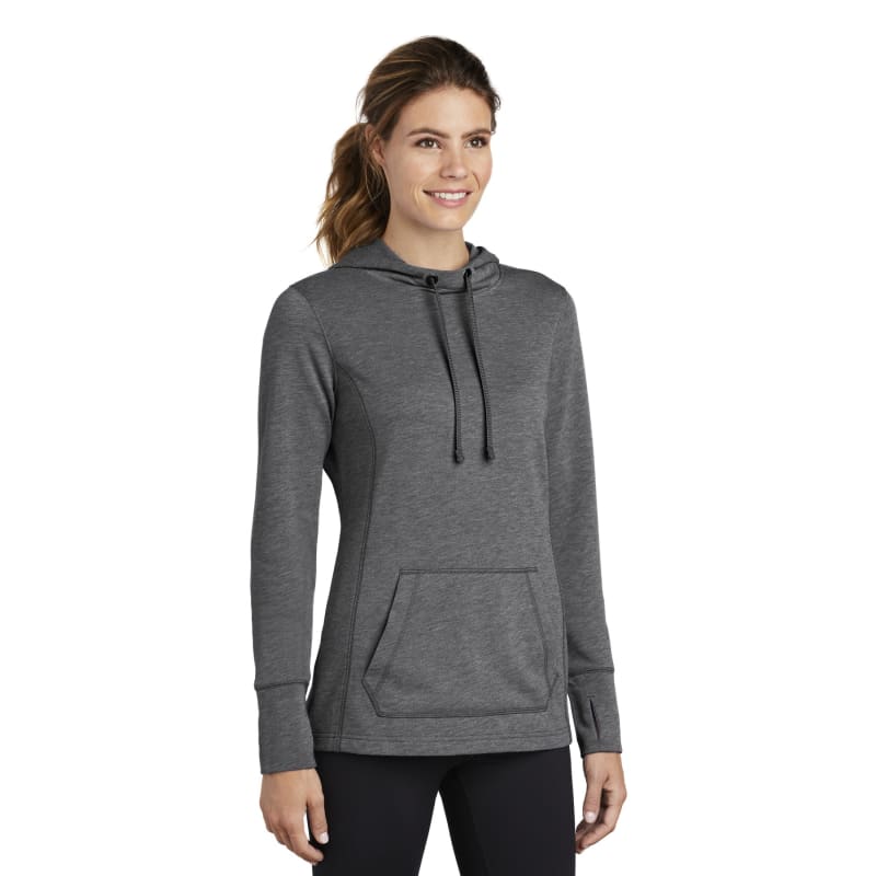 Sport-Tek Women's PosiCharge Tri-Blend Wicking Fleece Hooded Pullover. 20