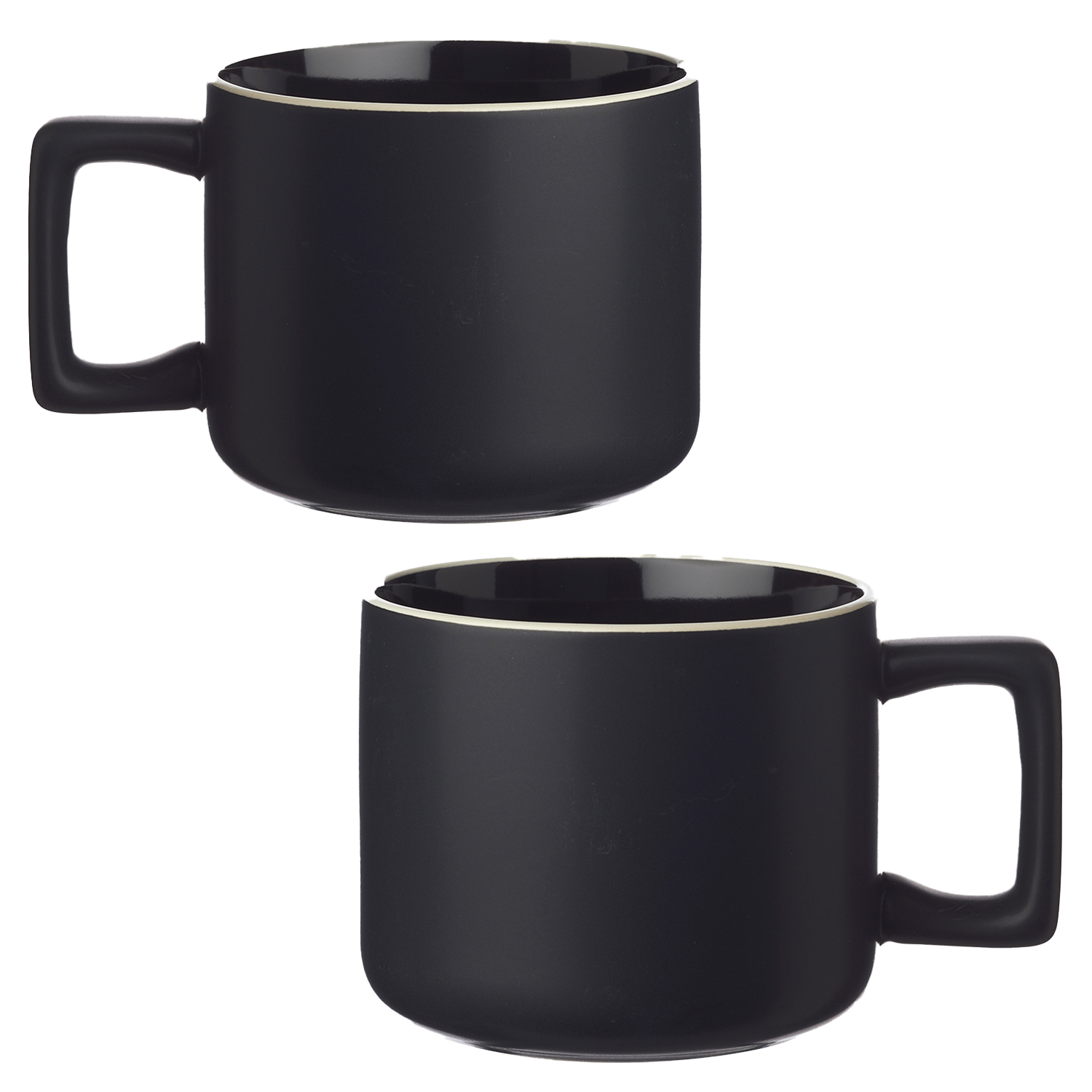 Stylish White Rim Ceramic Mug, 11 oz. 3