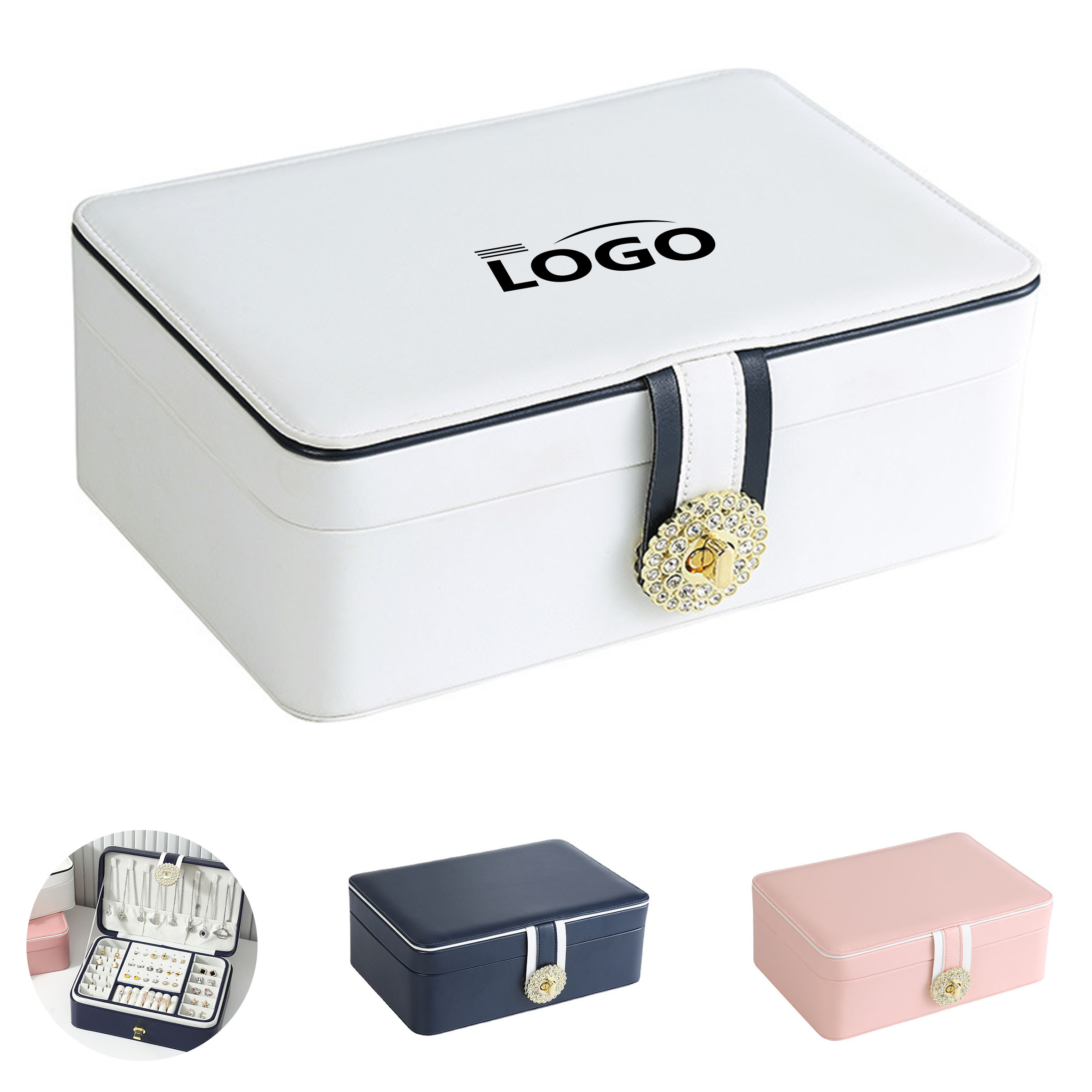 Double-Layer PU Leather Jewelry Organizer 3